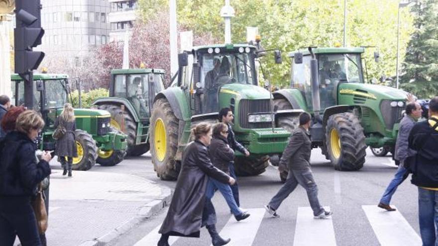 Tractorada en el centro de Zamora.