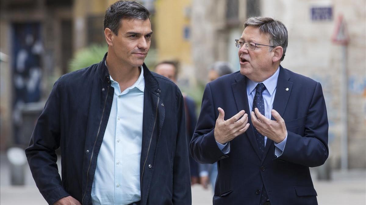 Pedro Sánchez,  participa junto al president de la Generalitat, Ximo Puig en la Reunión Extraordinaria del grupo socialista europeo en el Comite Europeo de las Regiones.