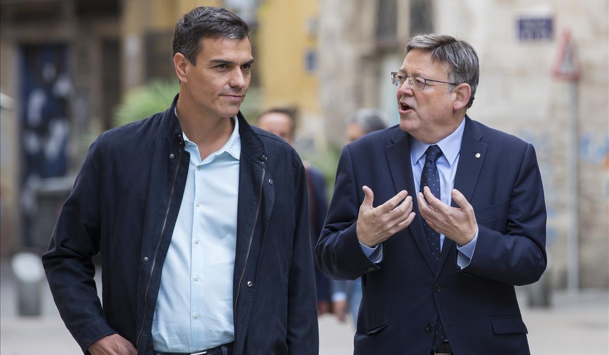 Pedro Sánchez,  participa junto al president de la Generalitat, Ximo Puig en la Reunión Extraordinaria del grupo socialista europeo en el Comite Europeo de las Regiones.