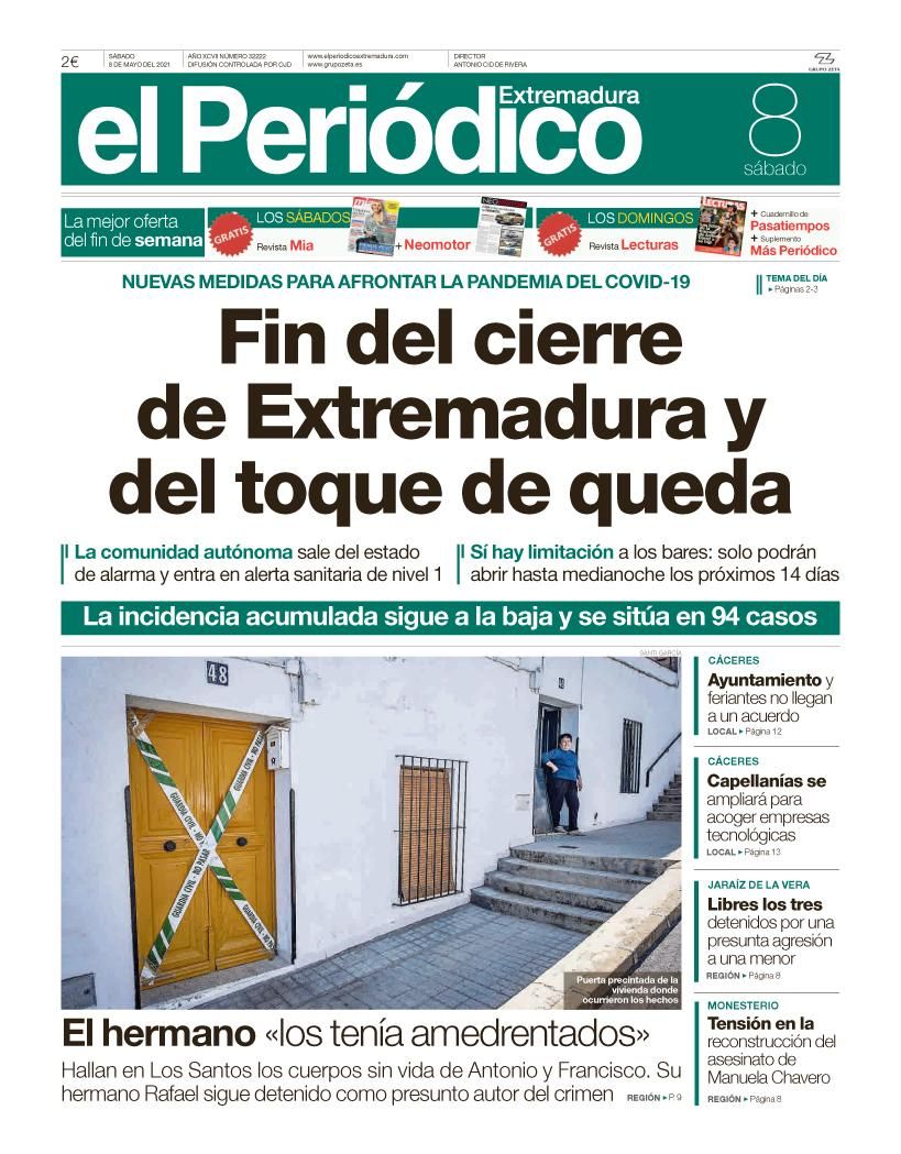 Consulta la portada correspondiente al día 8 de mayo del 2021