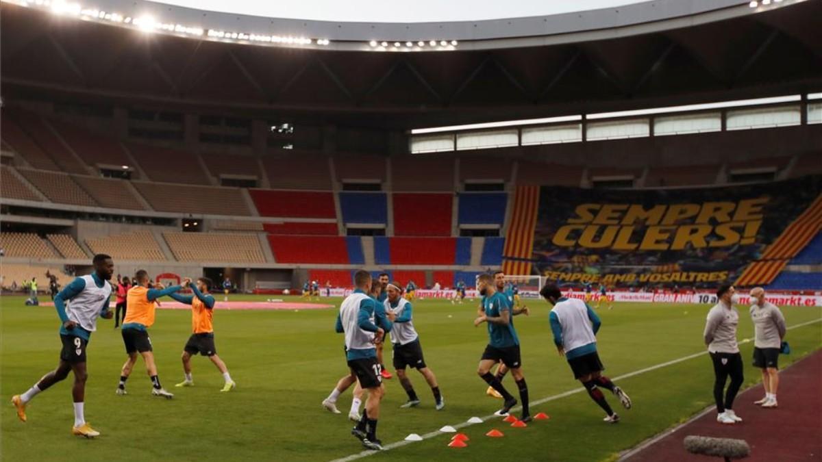 Imagen de una Cartuja completamente vacía el día de la final de Copa del Rey.