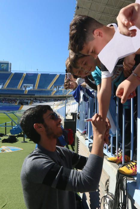 El equipo blanquiazul abre la grada de La Rosaleda a miles de niños de varios colegios de Málaga.