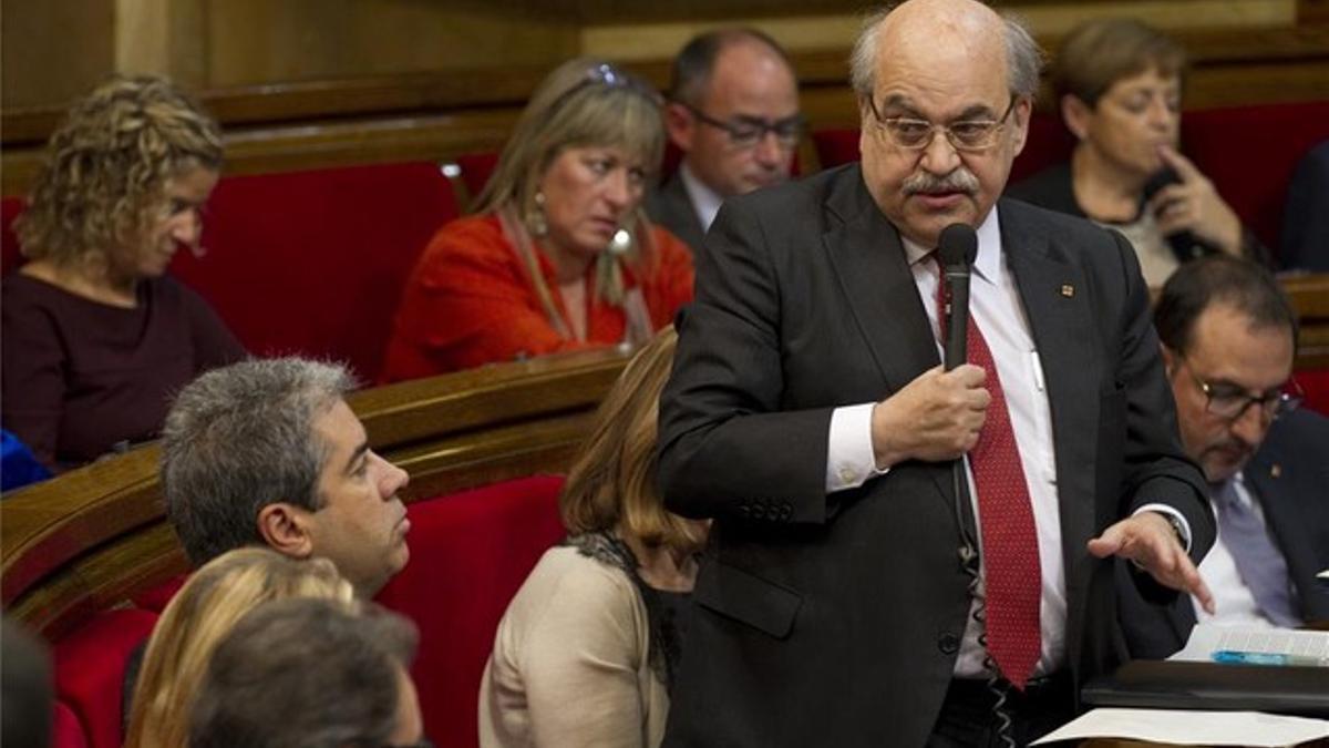 El 'conseller' de Economia, Andreu Mas-Colell, ayer en el Parlament