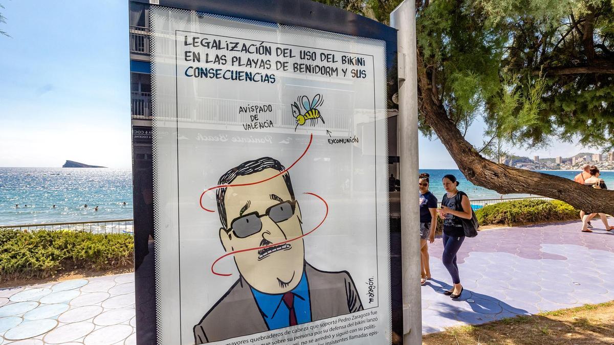 Cartel anunciador de una exposición en Benidorm sobre Pedro Zaragoza en una imagen de archivo.