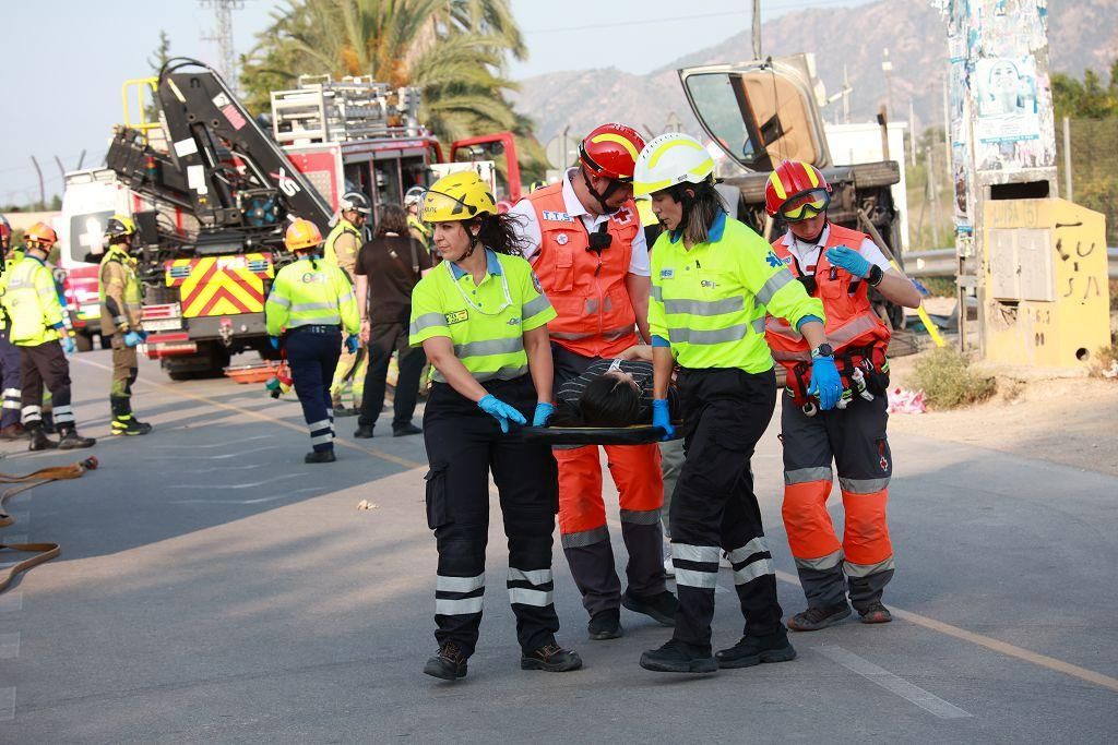 Así ha sido el simulacro de Emergencias con una treintena de víctimas en Murcia