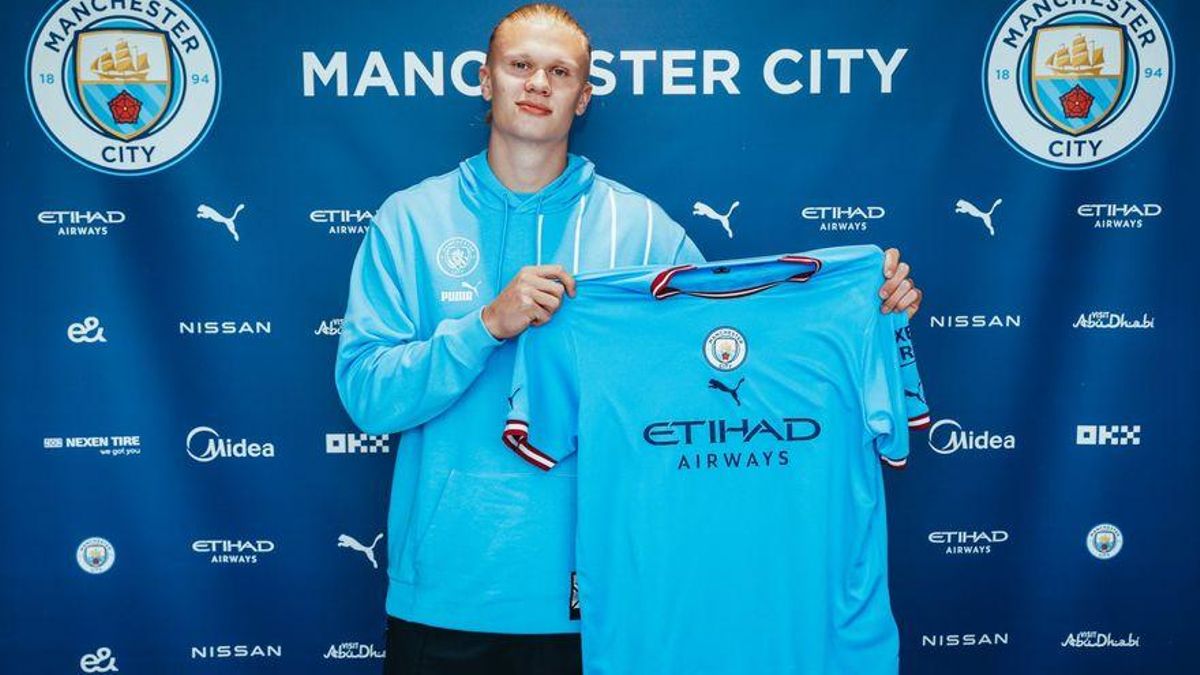 Haaland, con la camiseta del City.