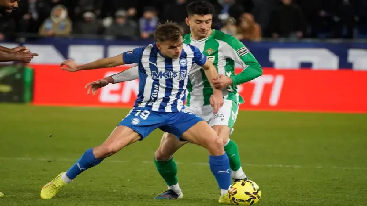 Betis, en su reciente derrota liguera contra el Deportivo Alavés (2-1)
