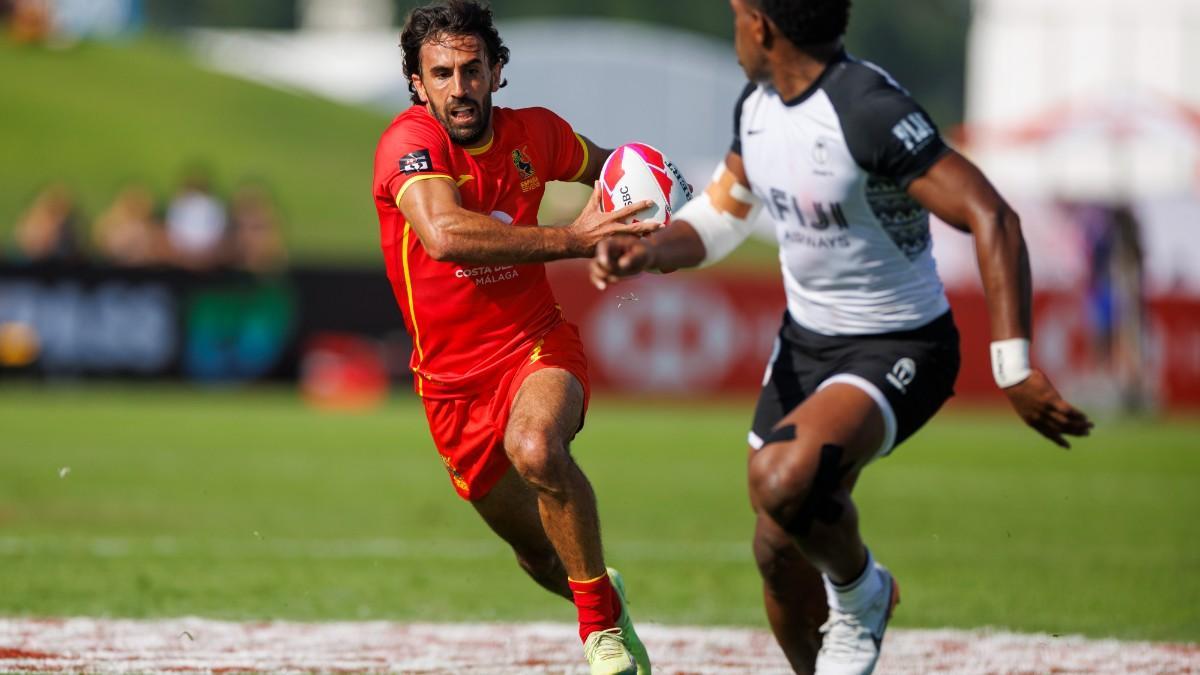 Pol Pla, durante un partido con España