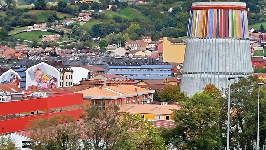 Vista de Langreo, con el MUSI a la derecha
