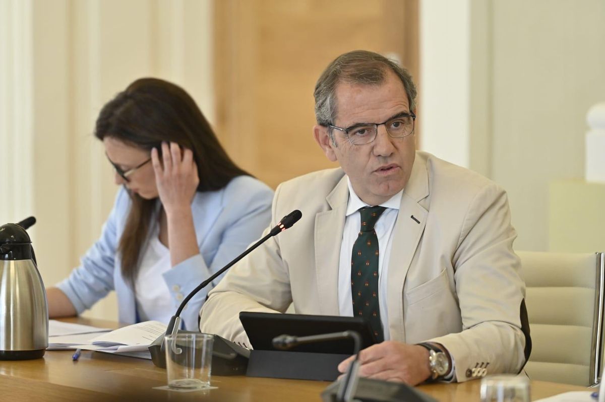 El portavoz de Vox, Eduardo Gutiérrez, en el pleno.