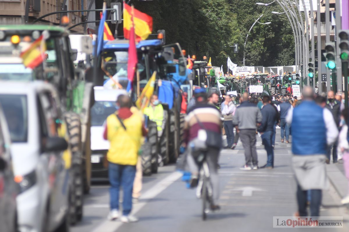 Miles de agricultores y ganaderos toman las calles de Murcia