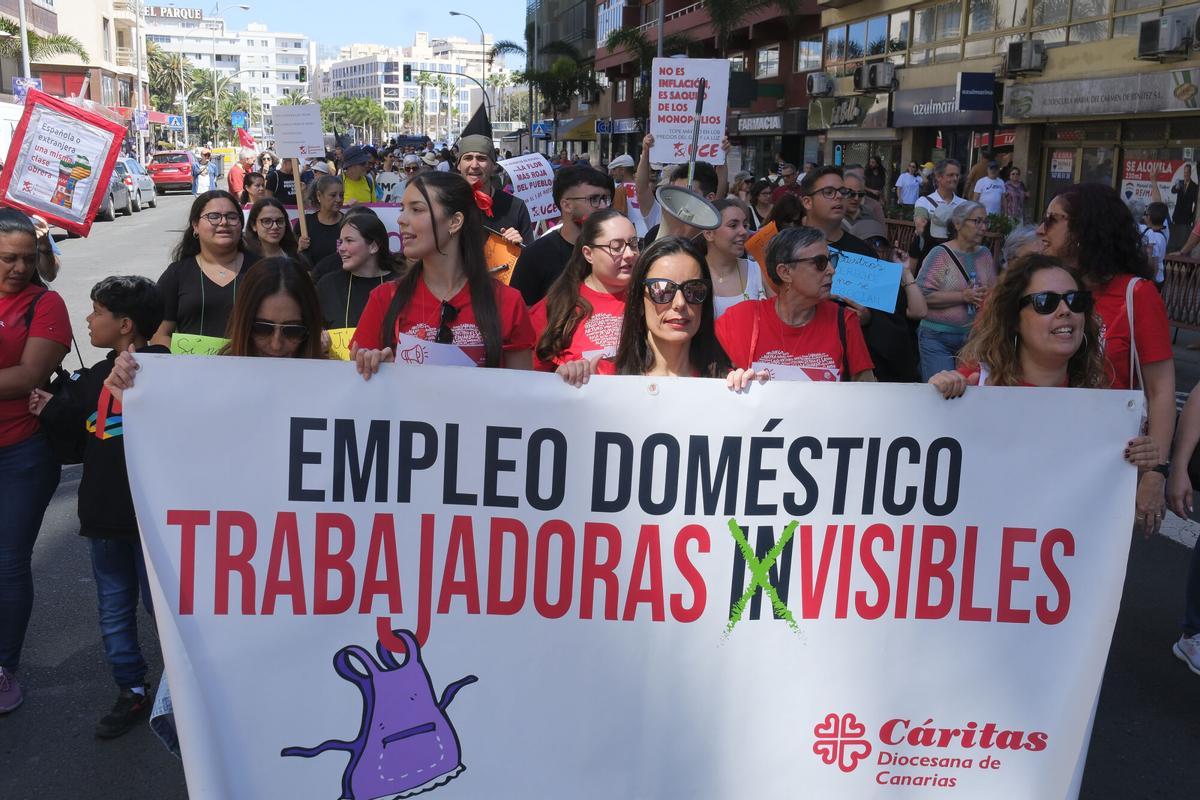 Manifestación por el Día de los Trabajadores en Las Palmas de Gran Canaria