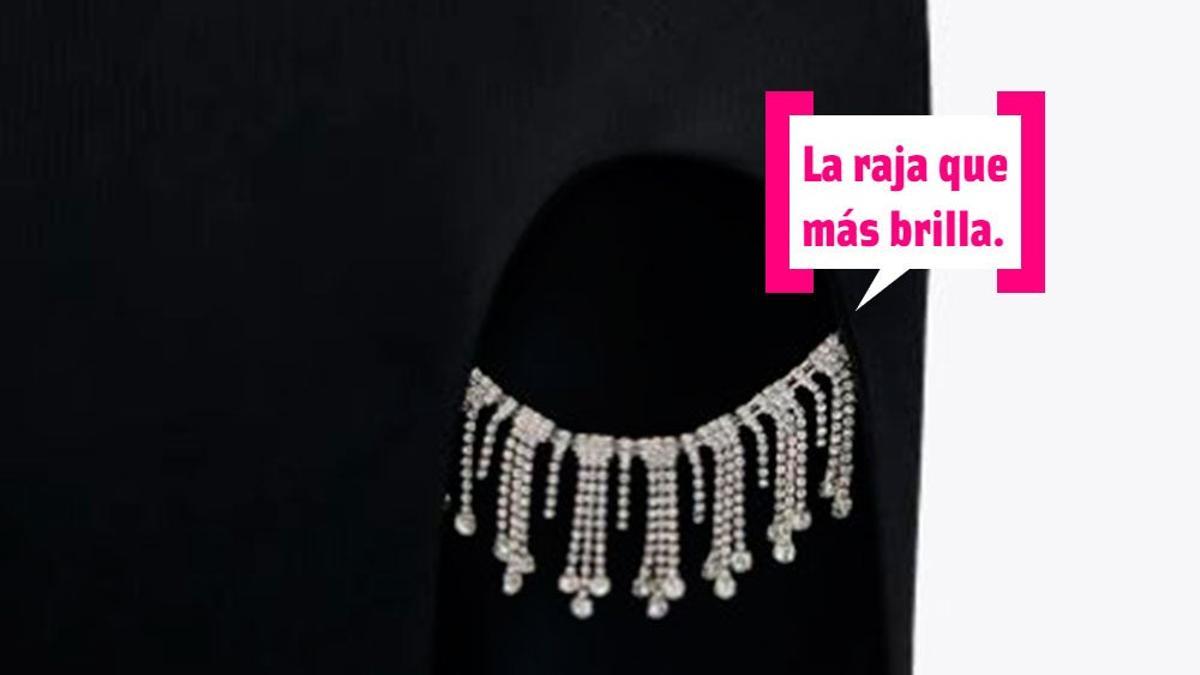 Falda con diamantitos de Zara