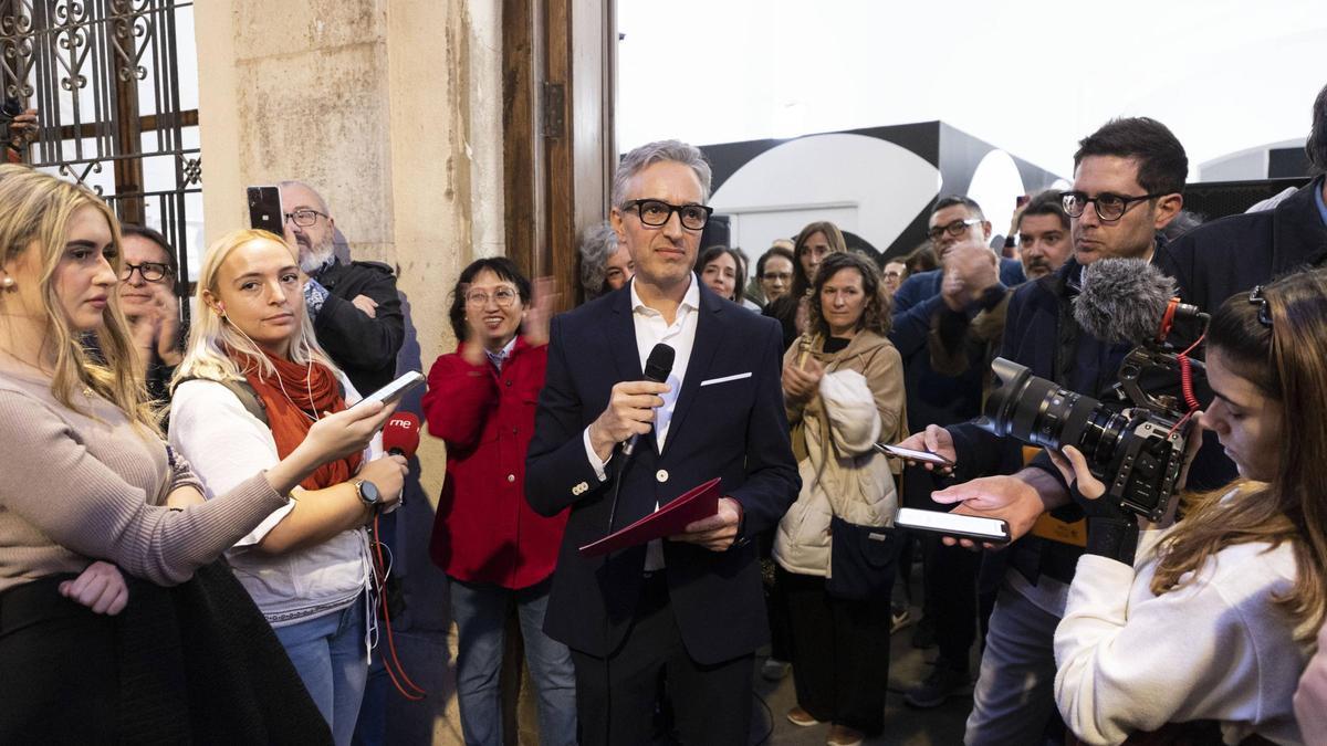 Imagen de archivo de la concentración contra la destitución de Perez Pont en el Centre del Carme.