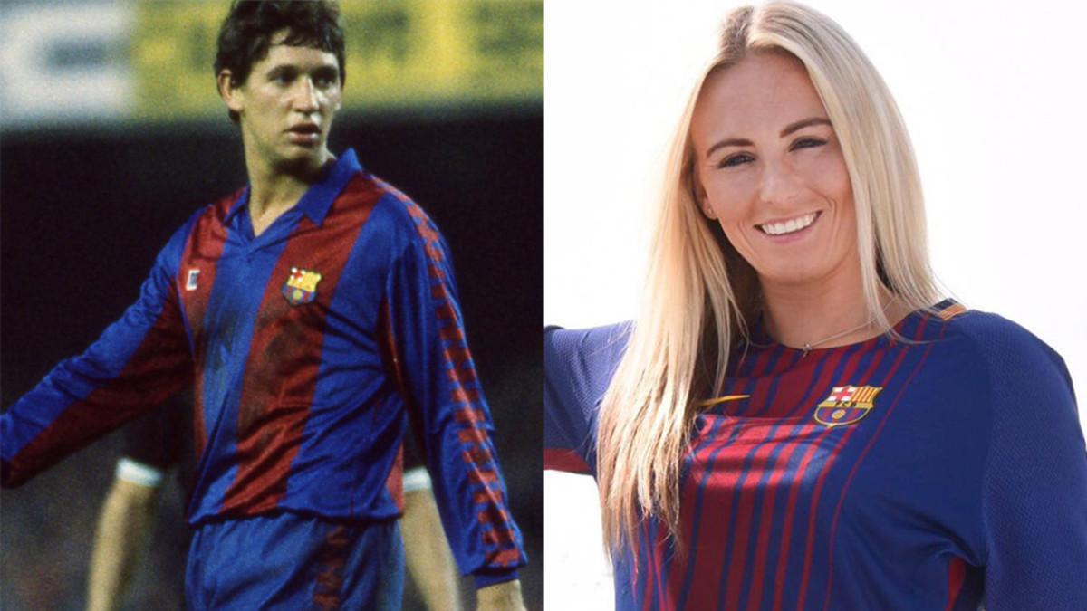 Lineker y Duggan, vestidos del Barça