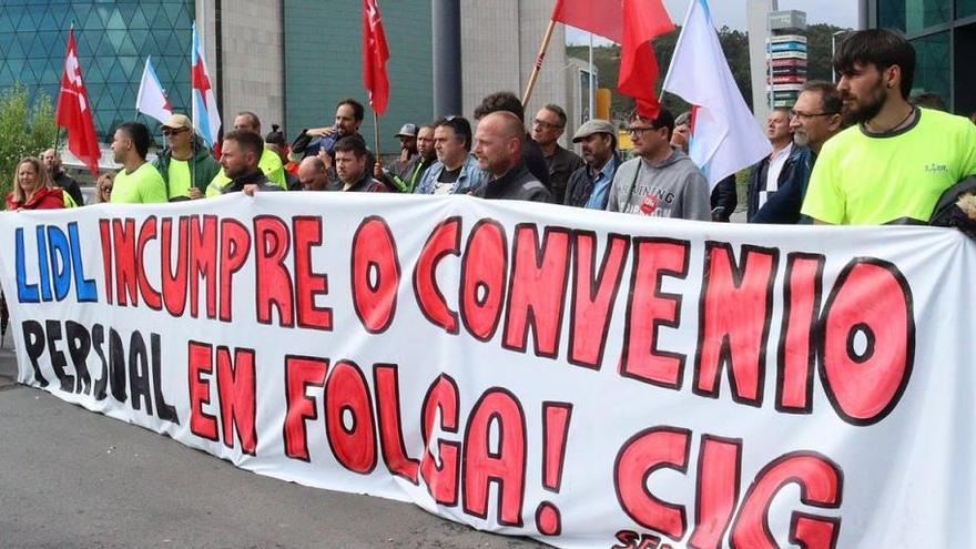 Protesta de los trabajadores, durante la huelga de 2023