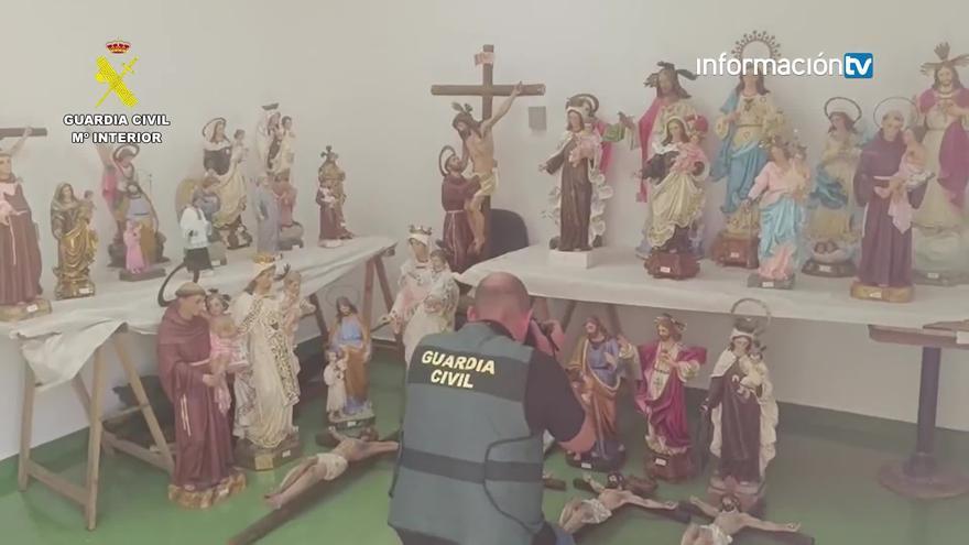La Guardia Civil recupera más de 50 imágenes sacras robadas de cementerios de Murcia y Alicante