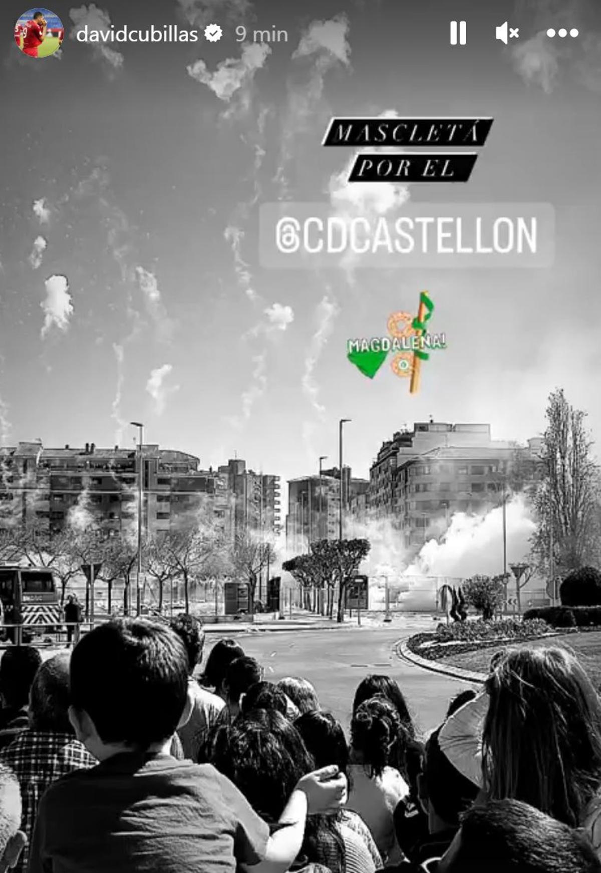 La mascletà ha sido dedicada al CD Castellón, como se ha encargado de recordar el capitán albinegro David Cubillas en redes sociales.