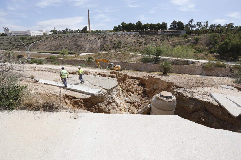 El estado del Vinalopó tras una fuga de agua