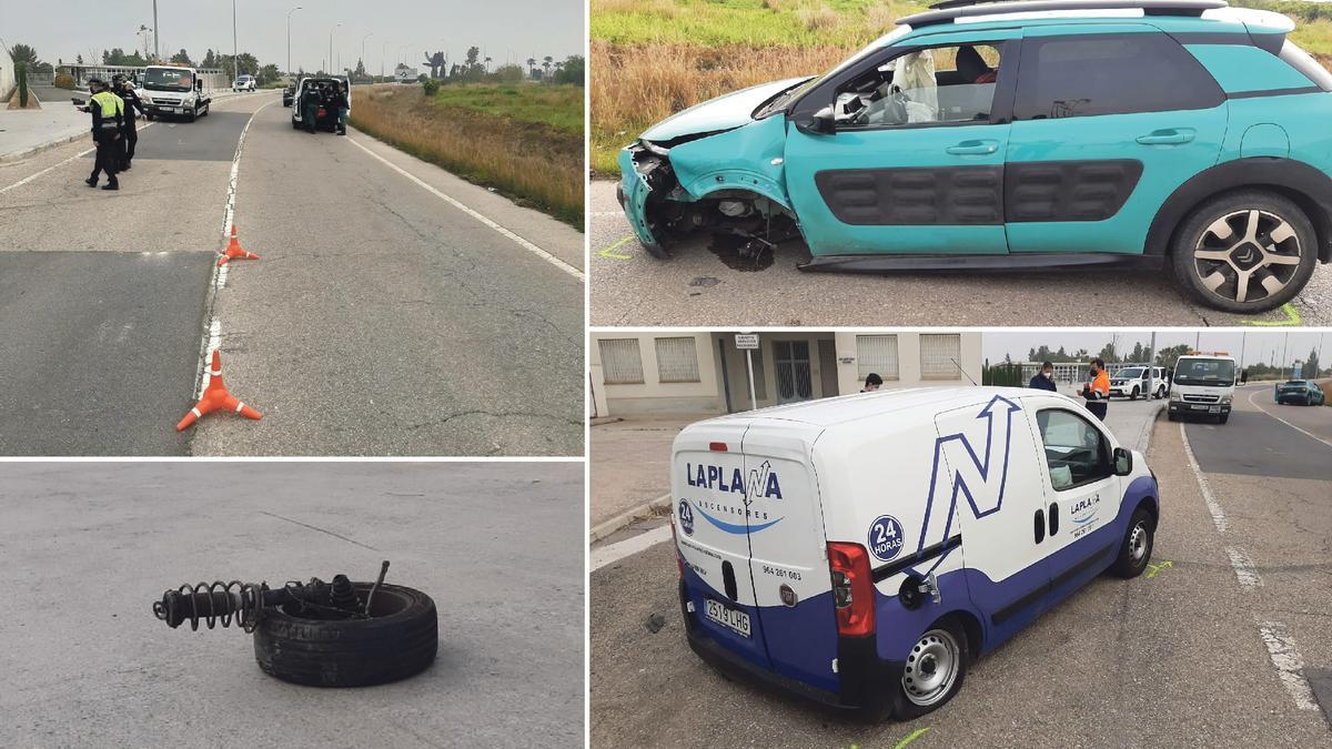 Imágenes del aparatoso accidente de tráfico en Burriana.