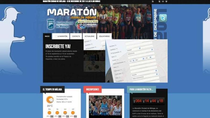 La web del maratón, operativa