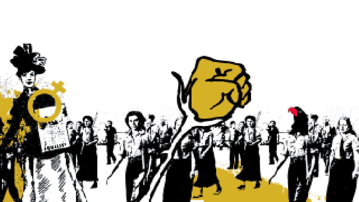 Ilustración sobre el movimiento feminista.