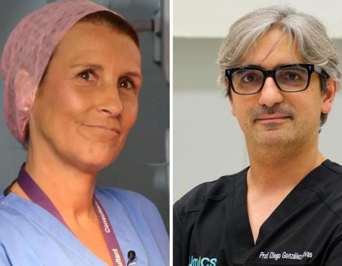 Isabel Quiroga, cirujana en el Hospital Universitario de Oxford, y Diego González Rivas, cirujano.