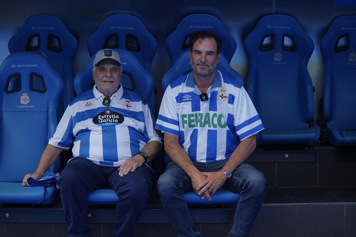 Ambos, sentados en Riazor