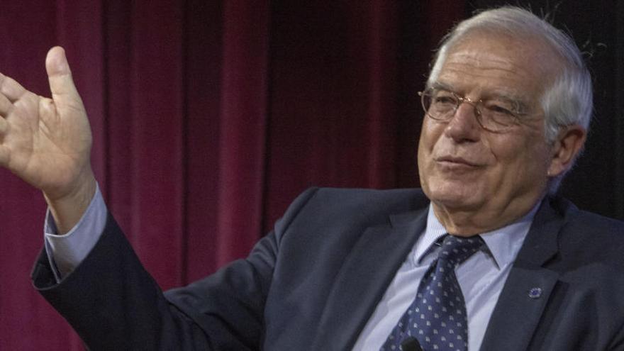 Josep Borrell durante su conferencia en Nueva York