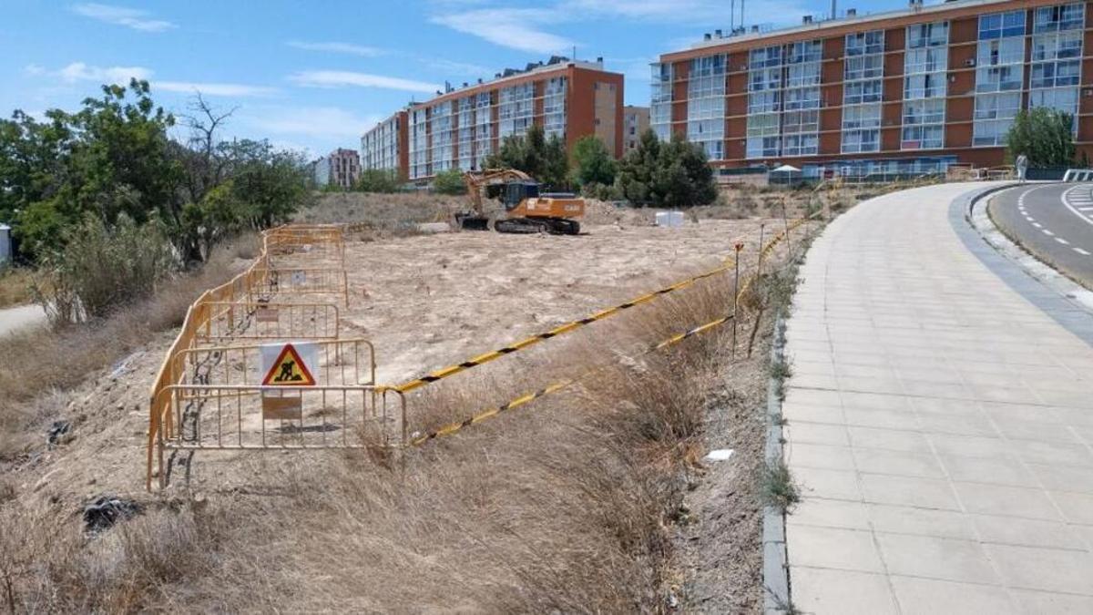 Obras del carril bici entre Zaragoza y Cuarte de Huerva en Valdespartera