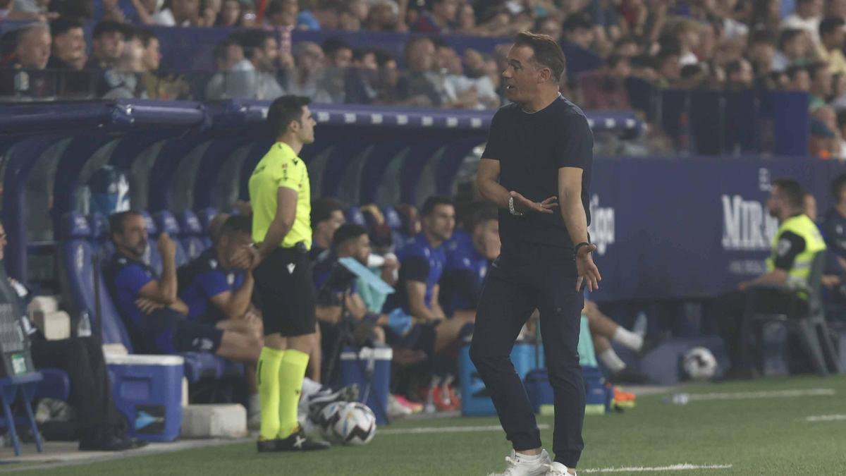 Luis García Plaza, en la final del playoff del ascenso de 2023.
