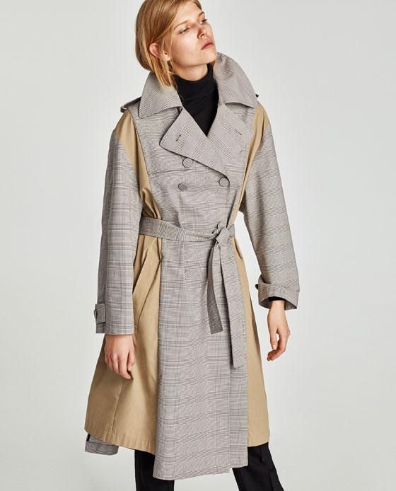 Trench tejido combinado, Zara