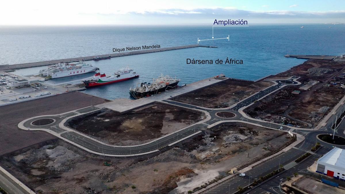 Imagen de la intervención que se va a desarrollar en La Esfinge, dentro del Puerto de Las Palmas.