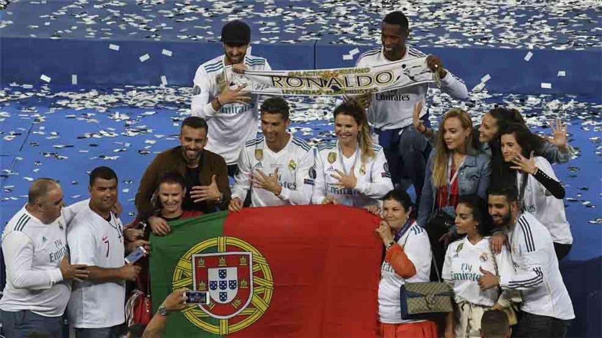 Cristiano Ronaldo celebró con su familia su quinta Champions