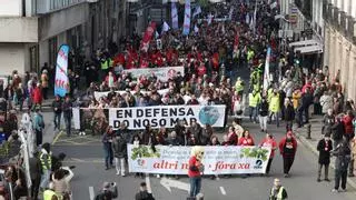 Miles de personas se movilizan en Santiago contra el proyecto de Altri y la Mina de Touro