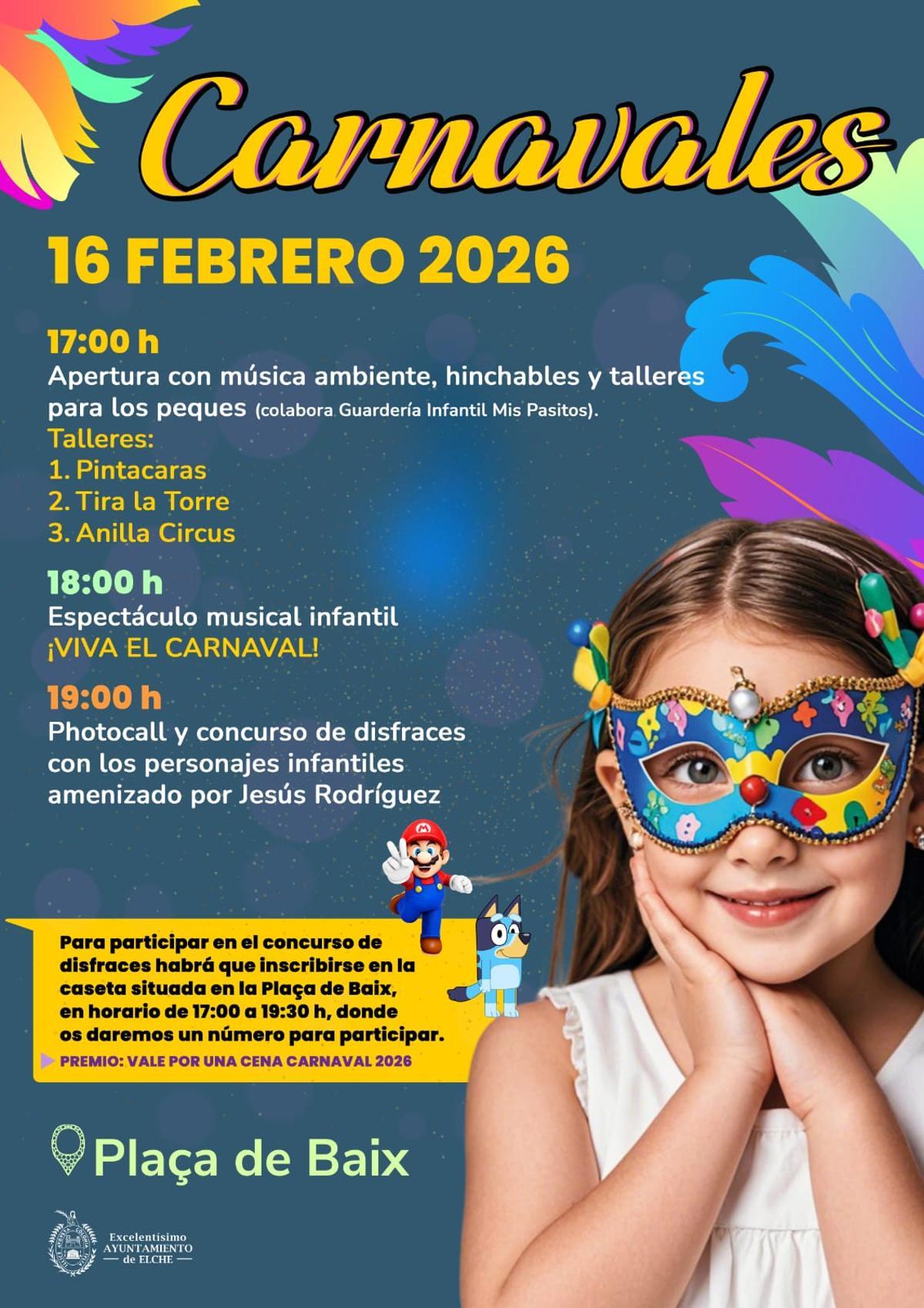 Cartel del Carnaval previsto para el lunes
