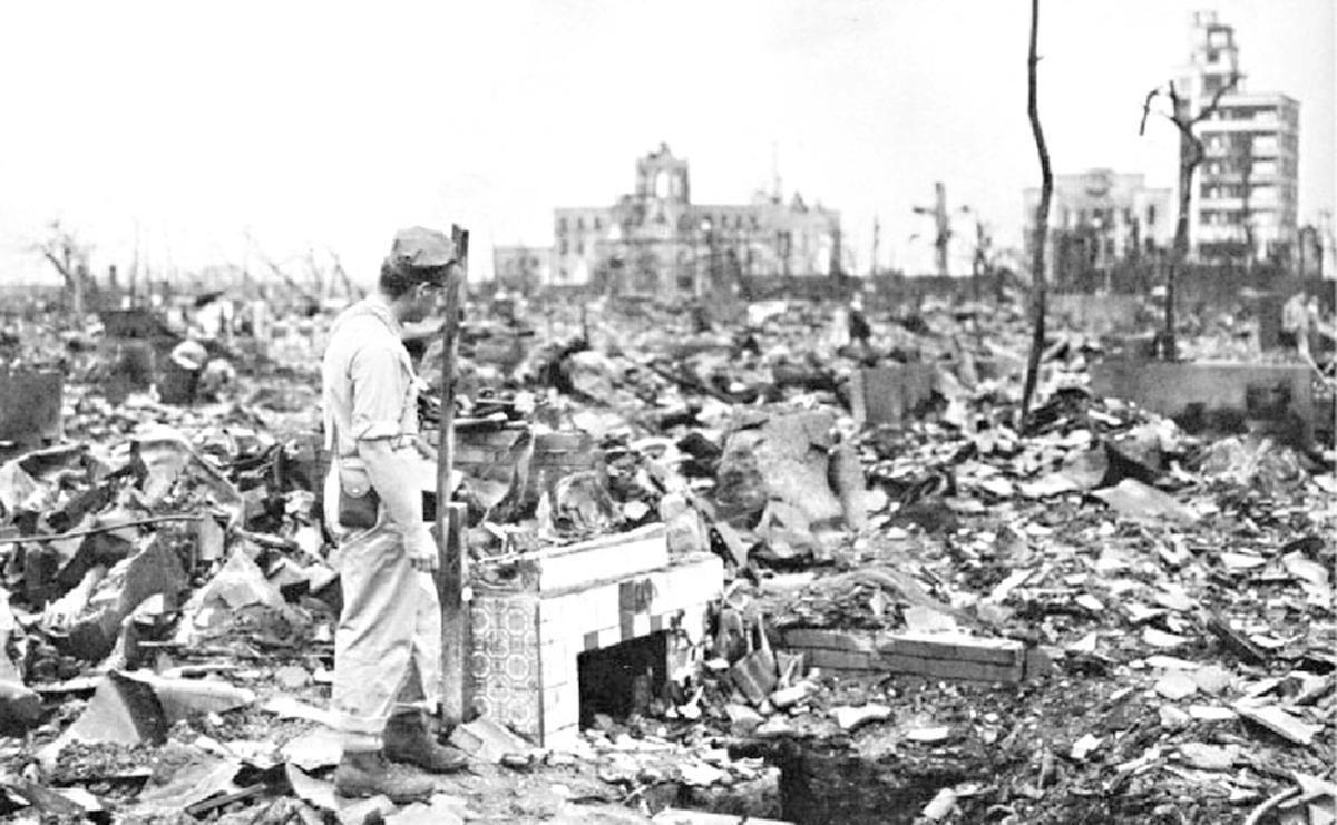 Vista de la destrucción después de lanzar la bomba atómica sobre Hiroshima. (JAPON)