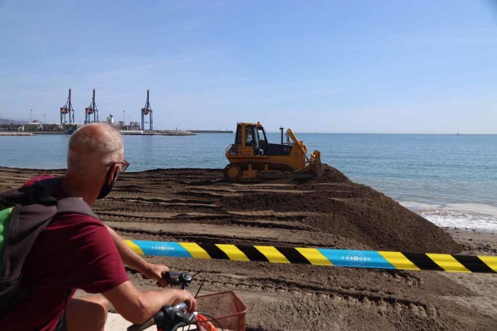 Aporte de arena en la playa de San Andrés