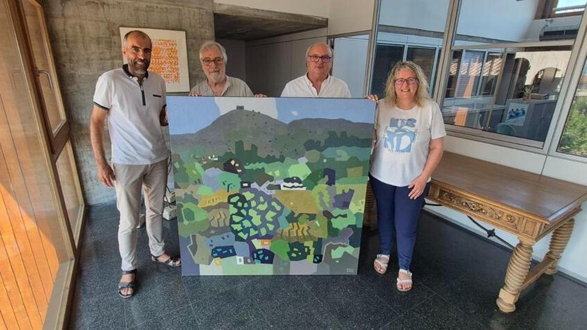 Joan-Carles Roca Sans en la donació al Museu de la Mediterrània de la seva obra "El retorn de la primavera"