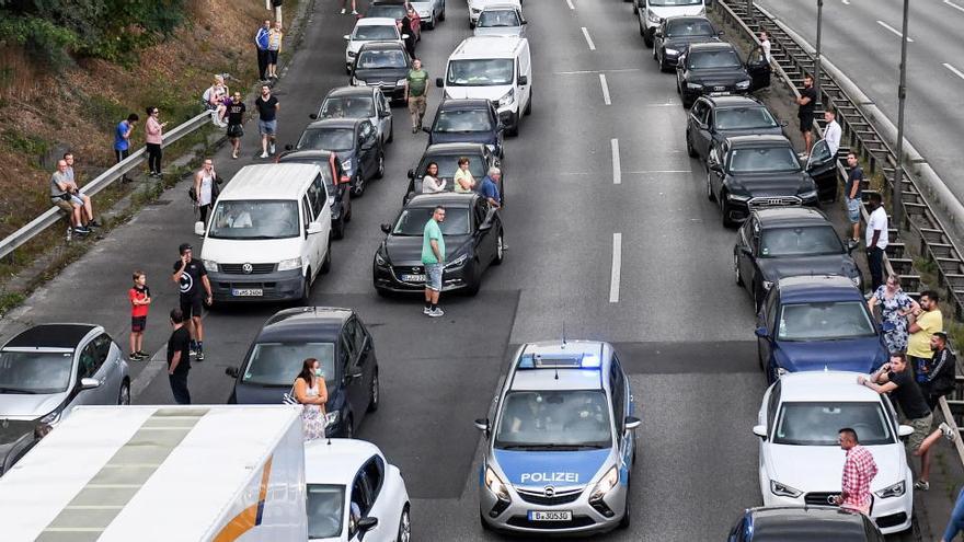 Atasco provocado por el ataque en Berlín.