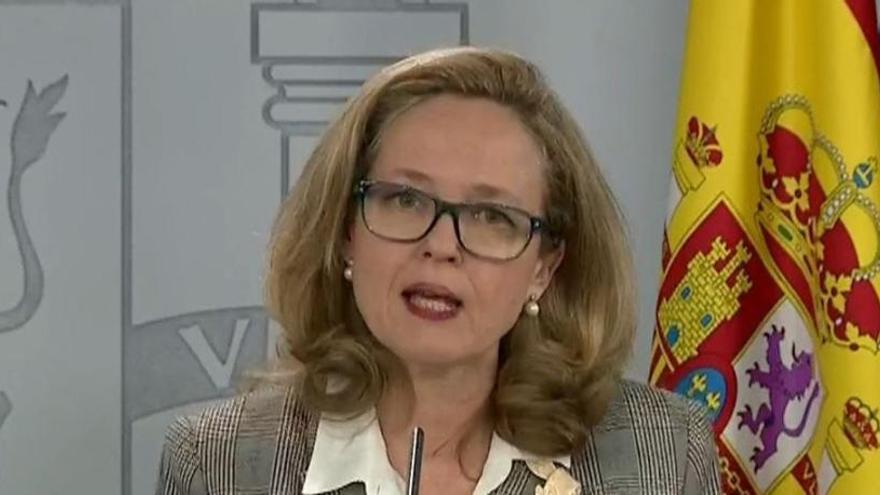 Nadia CalviÃ±o en rueda de prensa.