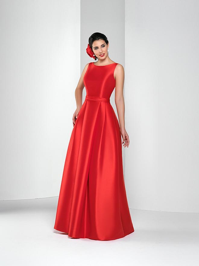 Vestidos rojos de fiesta 2017: líneas simples de gran elegancia