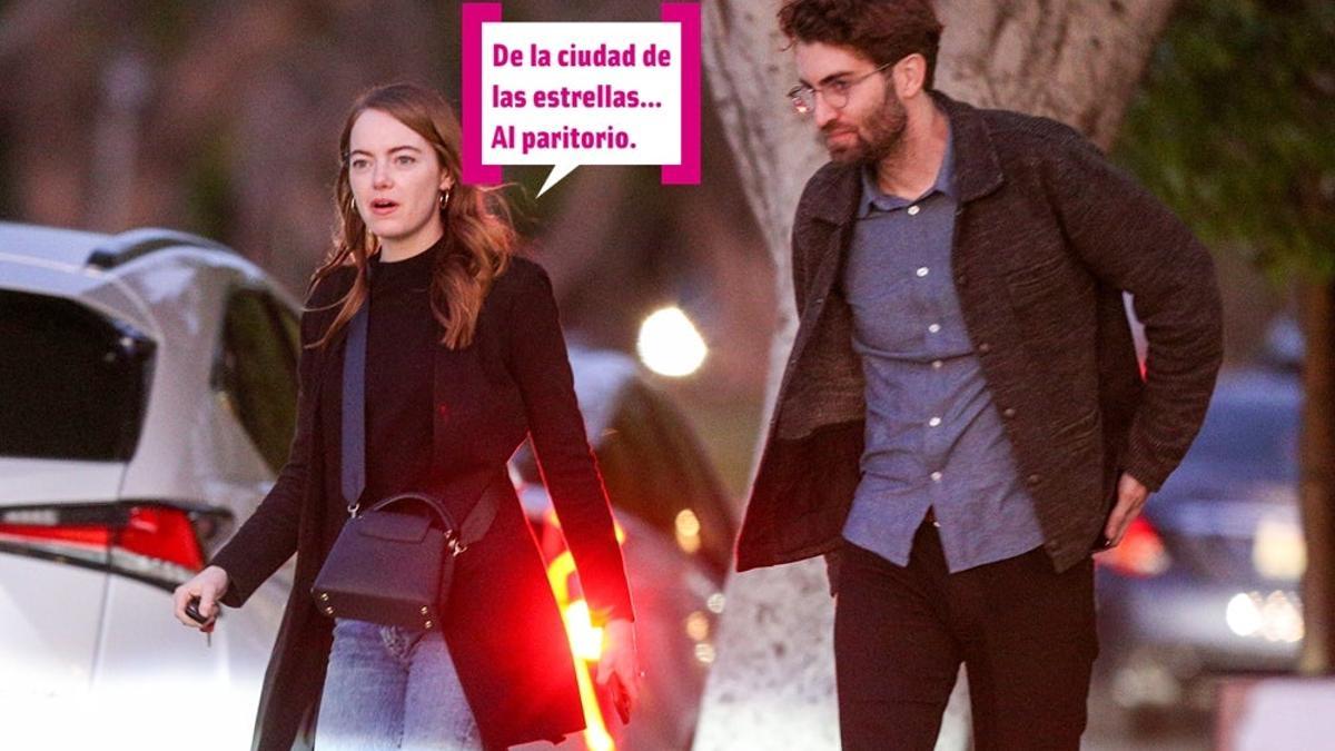 Emma Stone y su marido por la calle