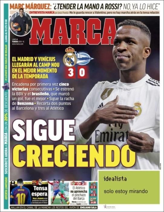 Portada MARCA lunes 4 de febrero 2019