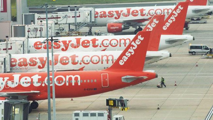 Aviones de la compañía Easyjet.