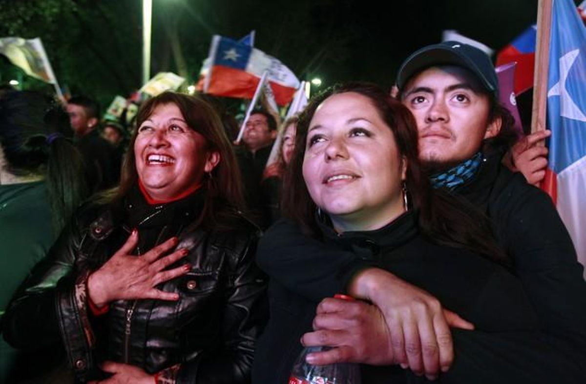 Els residents de Copiapó celebren el rescat de Mario Sepúlveda.