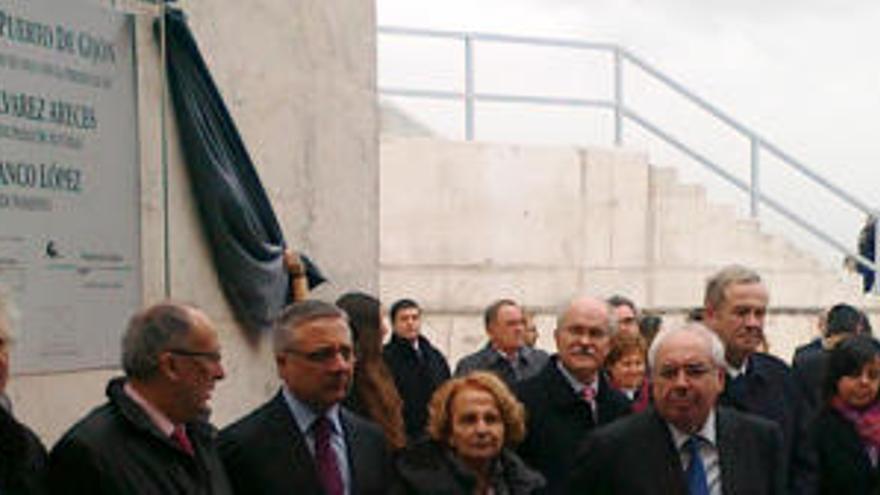 Un momento de la inauguración de las obras de ampliación del puerto de El Musel.