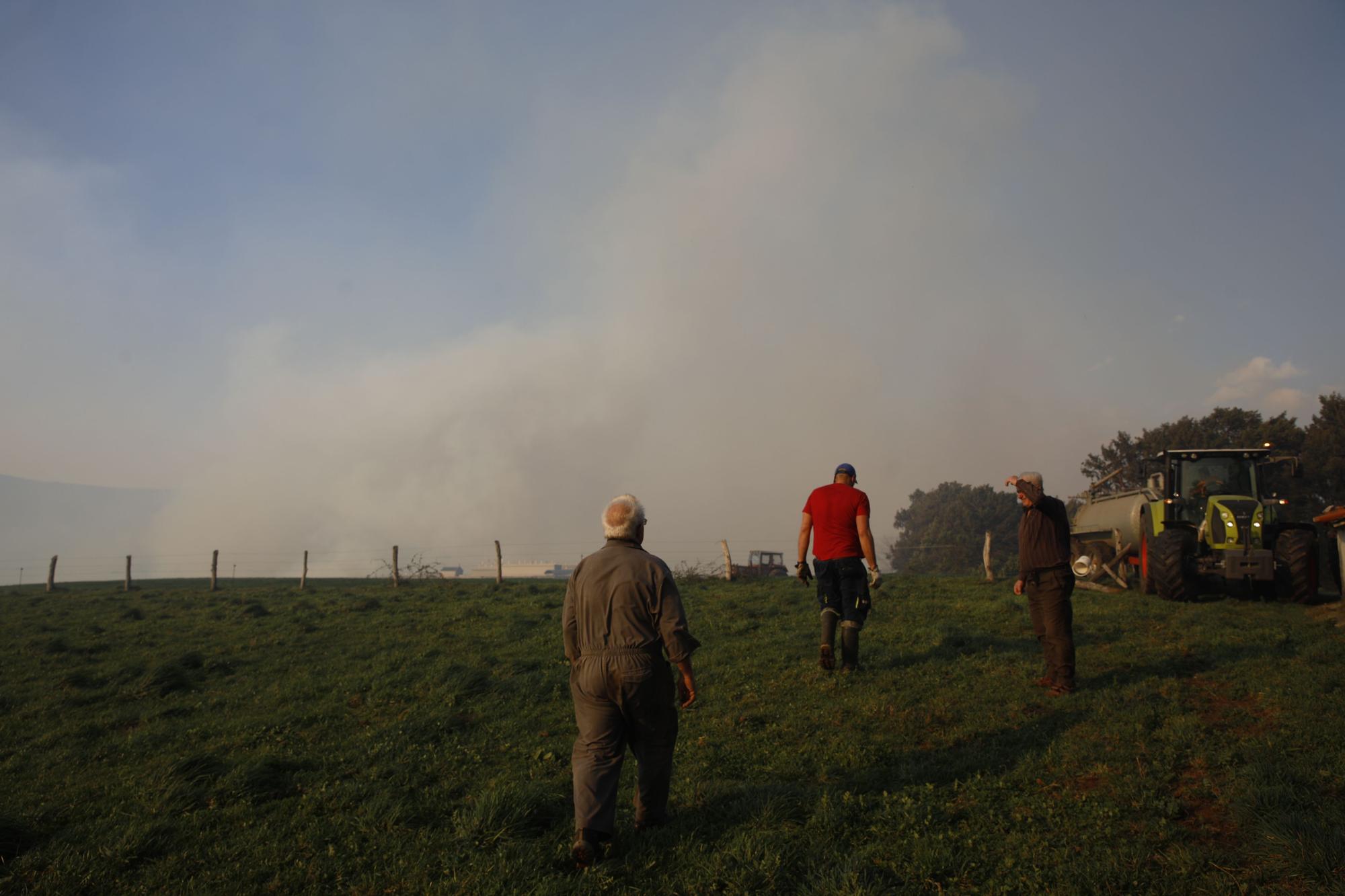 Las imágenes del preocupante incendio en Tineo