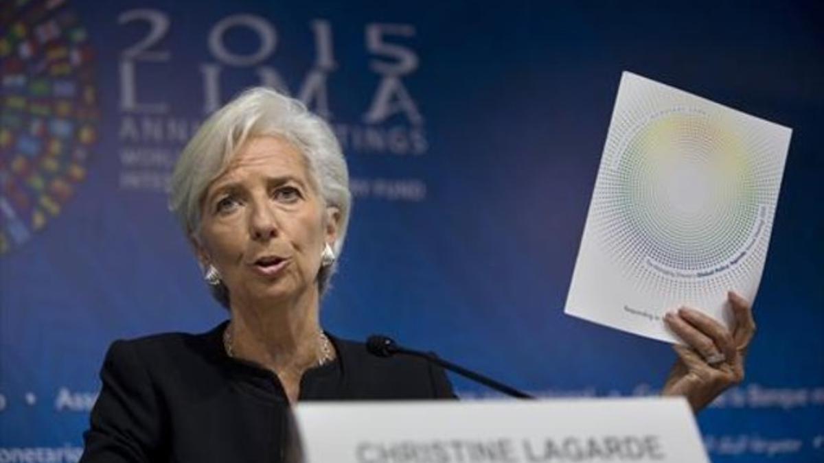 La directora gerente del FMI, Christine Lagarde, ayer en Lima.