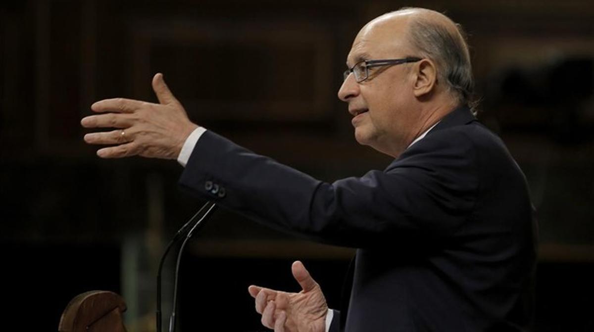 El ministre d’Hisenda, Cristóbal Montoro, aquest dimecres al Congrés.